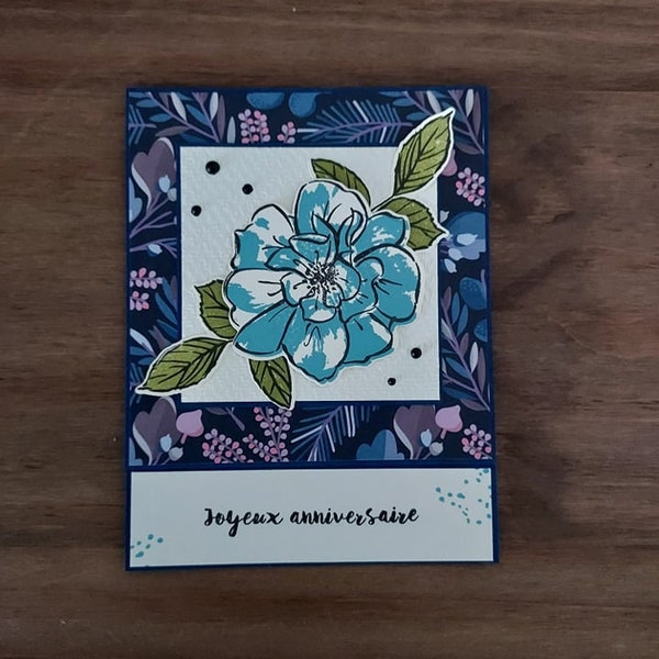 Carte MUM - Joyeux anniversaire - Bleue