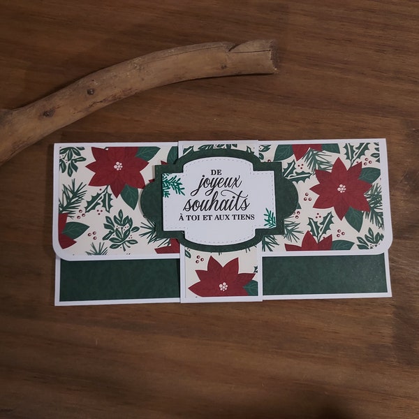 Carte/pochette porte-chèque/billets/tickets - POINSETTIA TRADITION