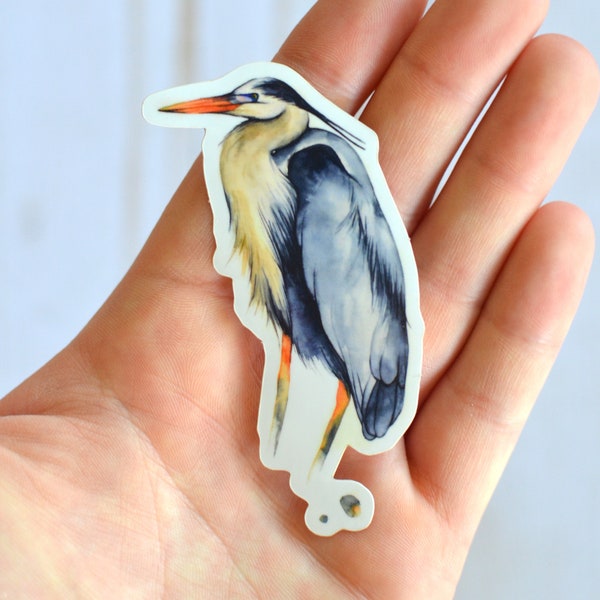 Great Blue Heron Vinyl Sticker, sticker, bird sticker, heron