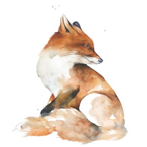 Fox Watercolor print 11 x 14 inches