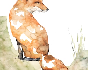 Red Fox Watercolor Print,