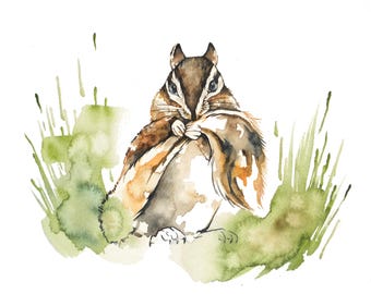 Chipmunk print 11 x 14 inches