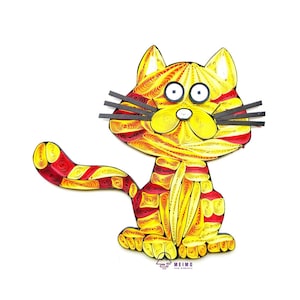 3D Quilling Greeting Card Tiger Cat Handmade Birthday Thank You Sympathy Mom Mother Think of You Funny Humor Gift Family Friends