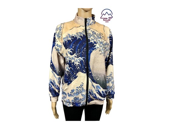 Women Graphic Bomber Jacket Great Wave off Kanagawa Ukiyo-e Art 