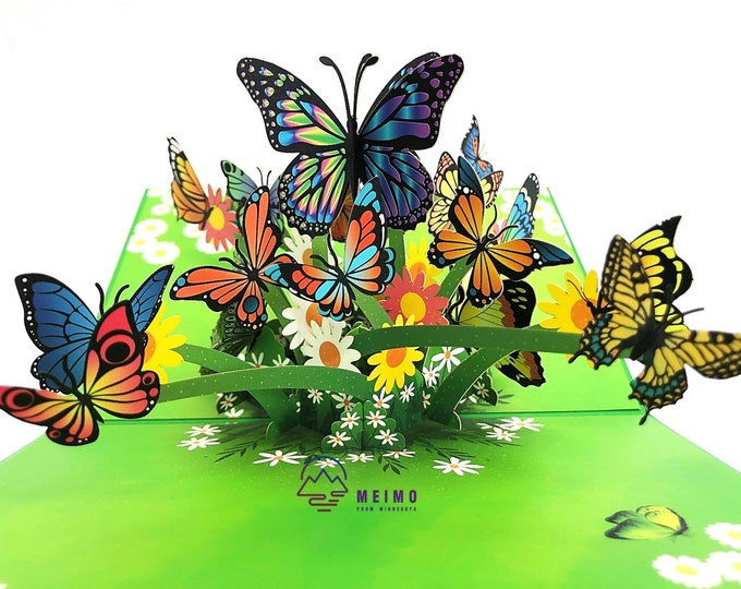 3D Butterfly Pop up Card: Handmade Floral Greeting Card - Etsy