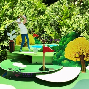 Tarjeta de felicitación emergente 3D Golf Deportes Cumpleaños Padre Papá Amigos Niños Tío Jefe Colega Vacaciones Fiesta Familia Amigos Jubilación Hecho a mano