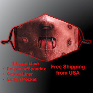 Hannibal Lecter Face Mask High Quality Print Graphic Filter Pocket 2 Filters Reusable Washable 3 Layer Unisex Free Shipping