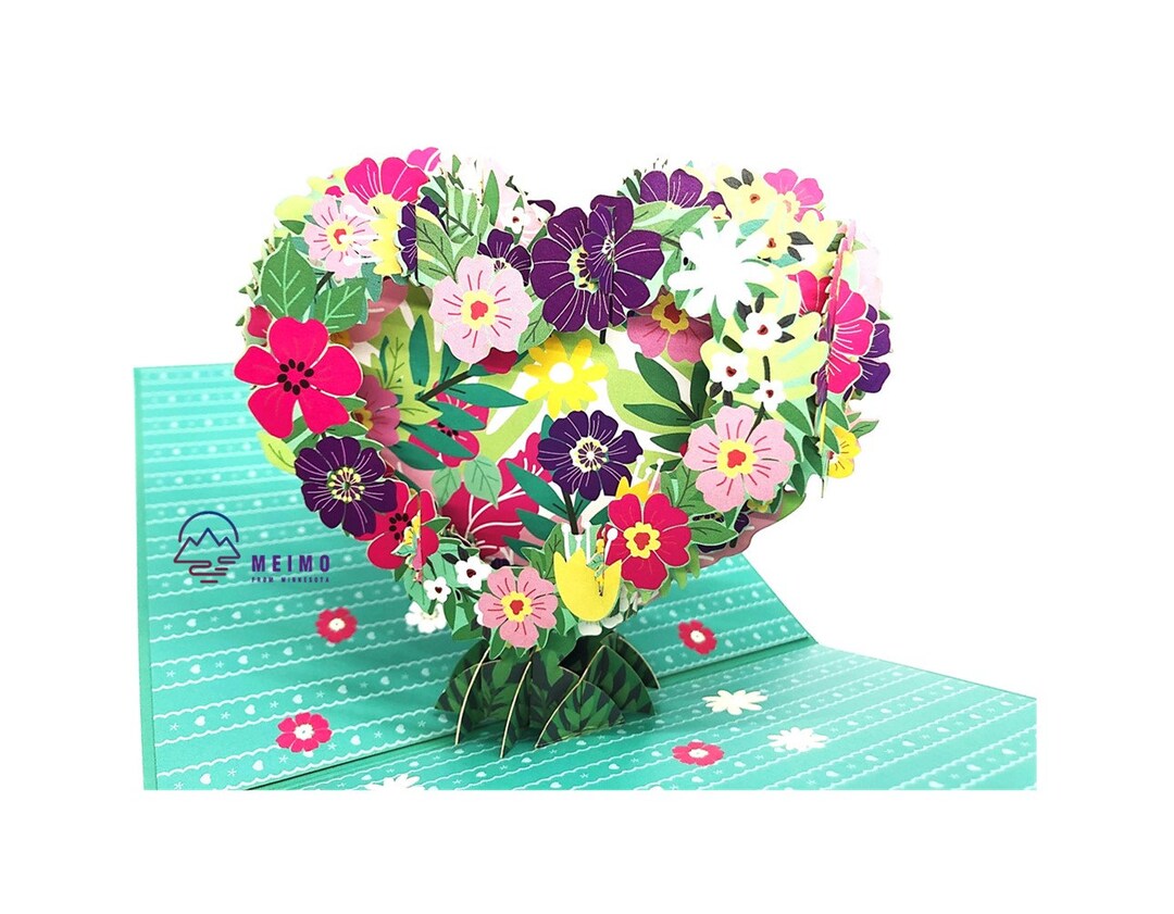 3D Pop up Card Handmade Love Heart Anniversary Flower Easter - Etsy