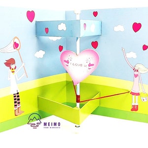 3D Pop Up Greeting Card Handmade Heart Couple Birthday Valentine’s Day Anniversary Love Sympathy Wife Husband Boyfriend Girlfriend