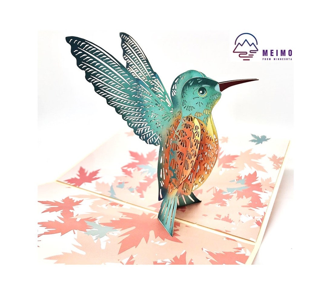 3D Pop up Card Hummingbird Bird Greeting Card Handmade - Etsy