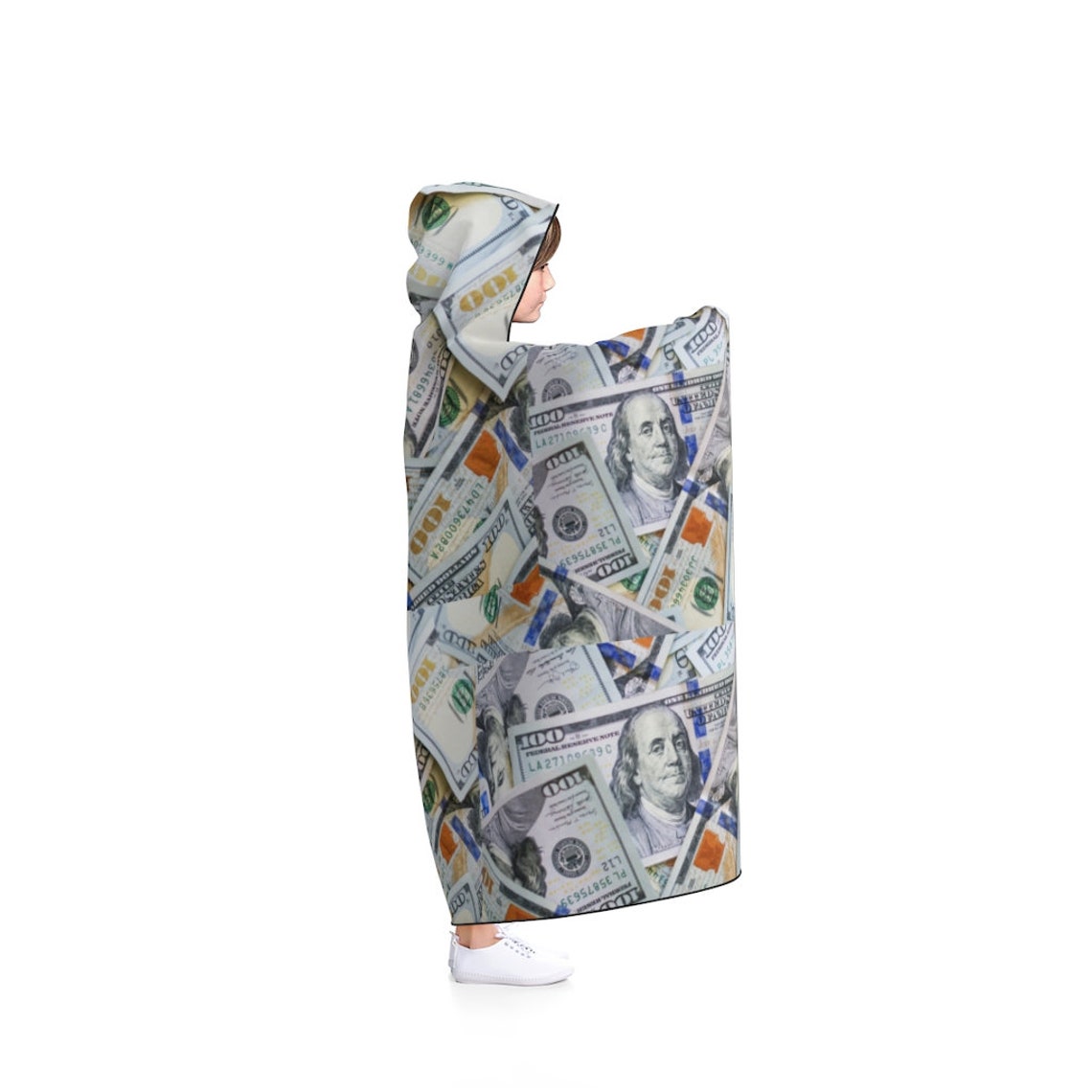 Money Print Hooded Blanket Dollar Bill Printed Blanket Etsy UK