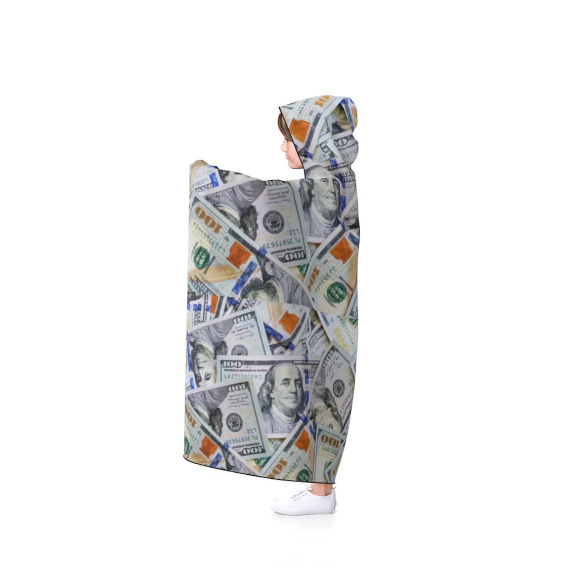 Money Print Hooded Blanket Dollar Bill Printed Blanket Etsy UK