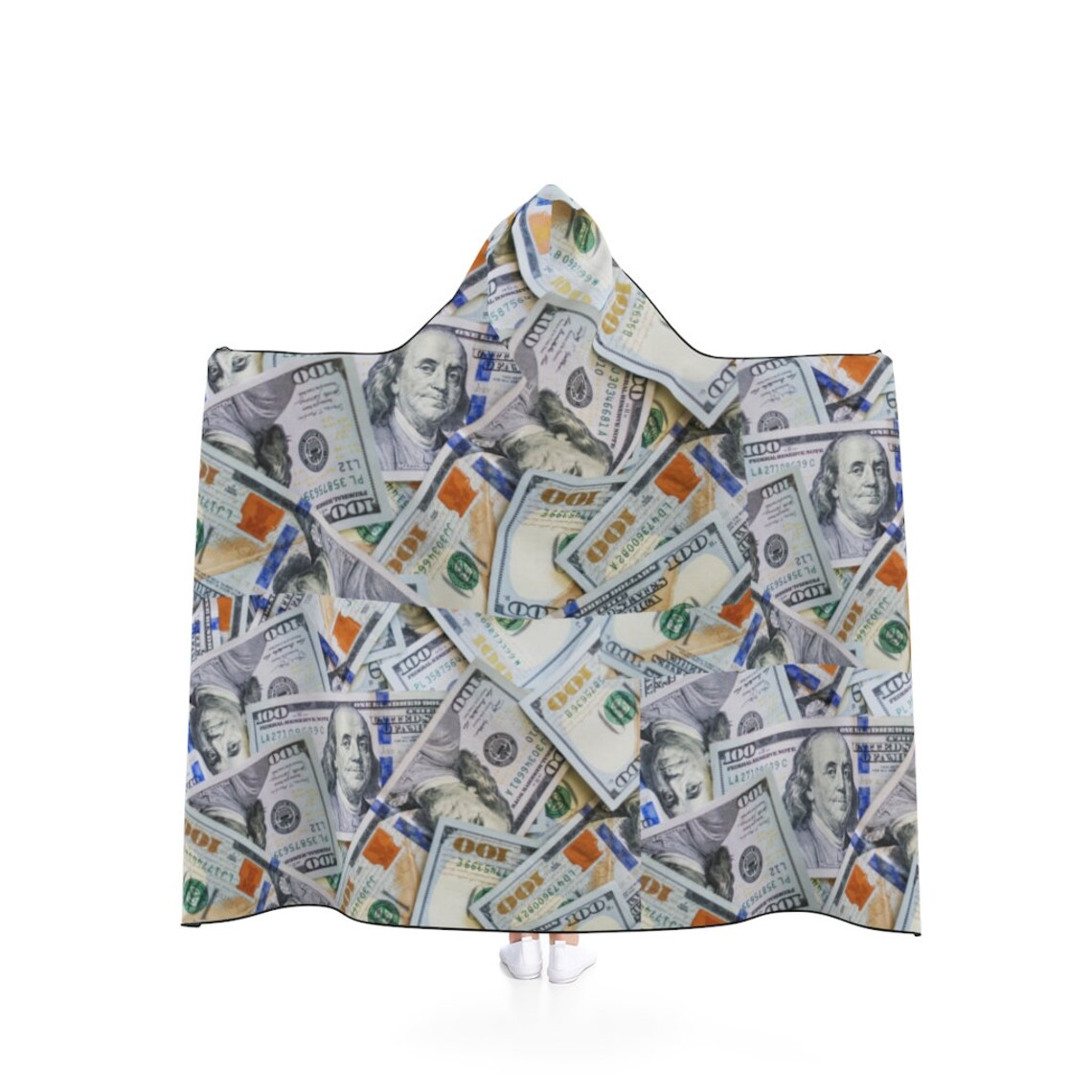 Money Print Hooded Blanket Dollar Bill Printed Blanket Etsy UK