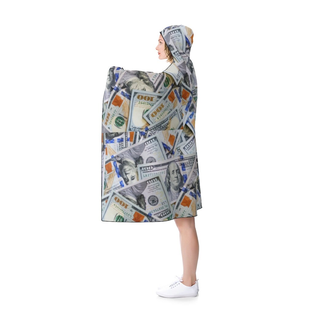 Money Print Hooded Blanket Dollar Bill Printed Blanket Etsy UK