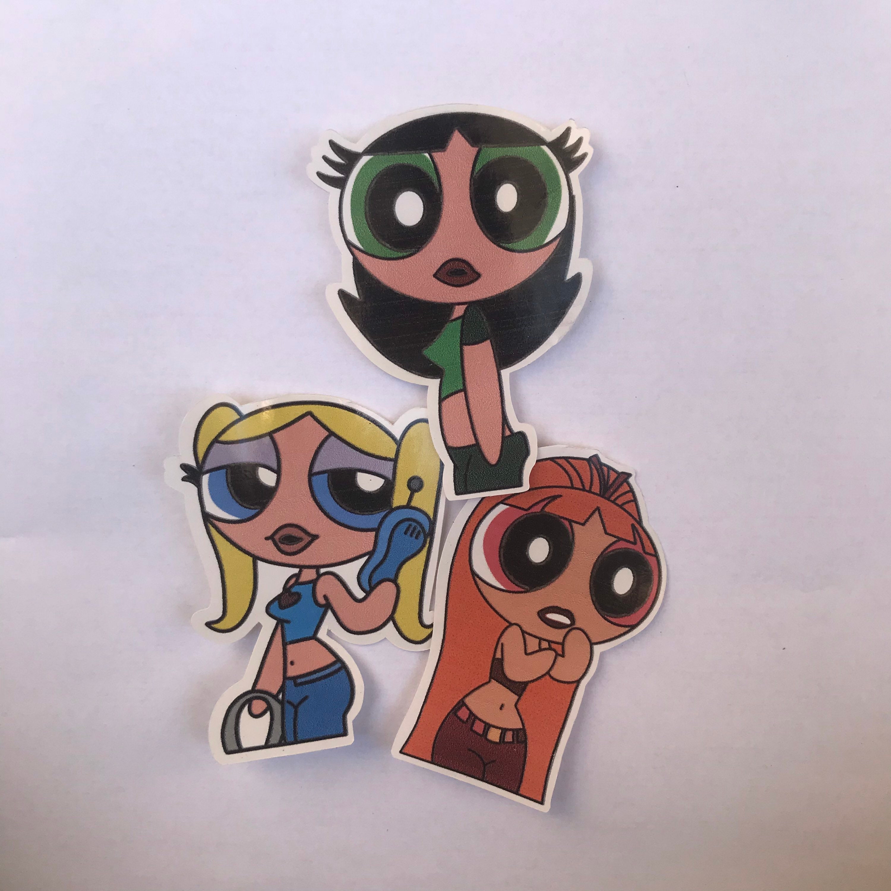 Set of 3 baddie powerpuff girls inspired stickers | Etsy