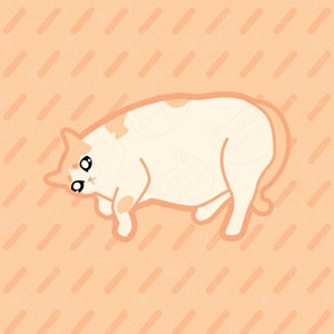 Eu sou Chonky e não consigo me levantar! (Adesivo fofo, adesivo de vinil fosco, adesivo holográfico)