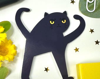 Black Cat Meme Sticker, Chaotic Cat Vinyl Decal