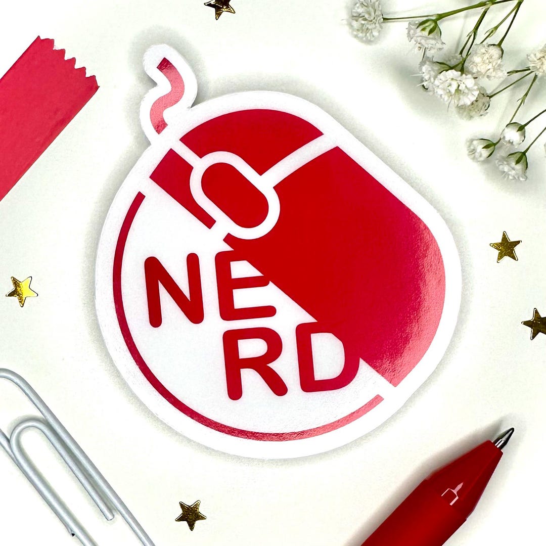 Nerd Keyboard Mouse Sticker, Retro Geek Vinyl Decal - Etsy