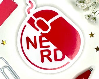 Nerd Keyboard Mouse Sticker, Retro Geek Vinyl Decal