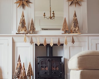 Wooden Christmas Decor | Wooden Tree | Table Centrepiece | Fireplace | Wreath | Garland | Tree Decorations