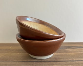 set of 2 small size Japanese suribachi grinding bowls vintage