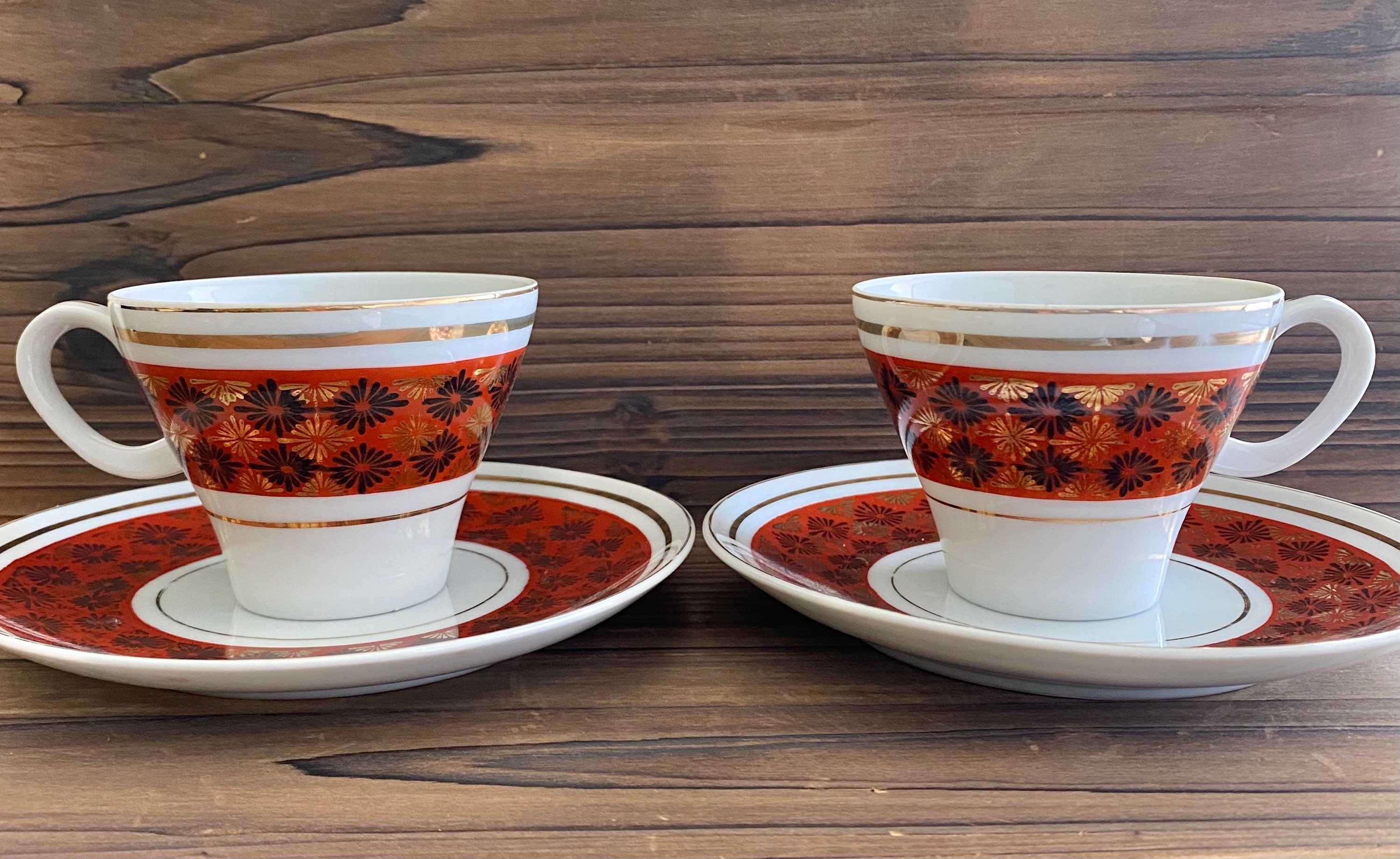 vintage Japanese cups & saucers set of 2