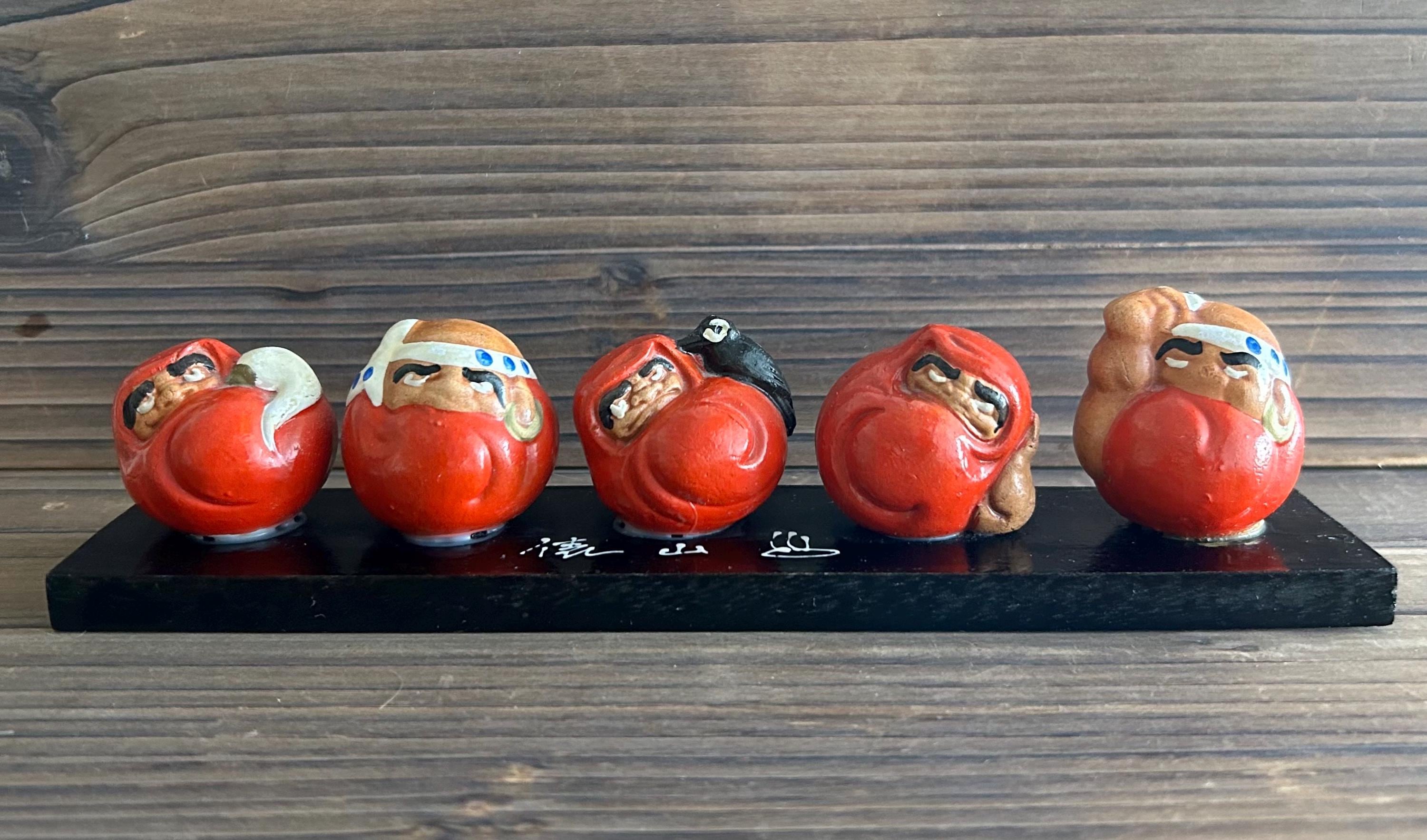 Japanese Wooden Daruma Dolls Vintage - Etsy