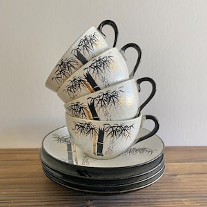 Mascot China vintage Japanese cups & saucers set of 4