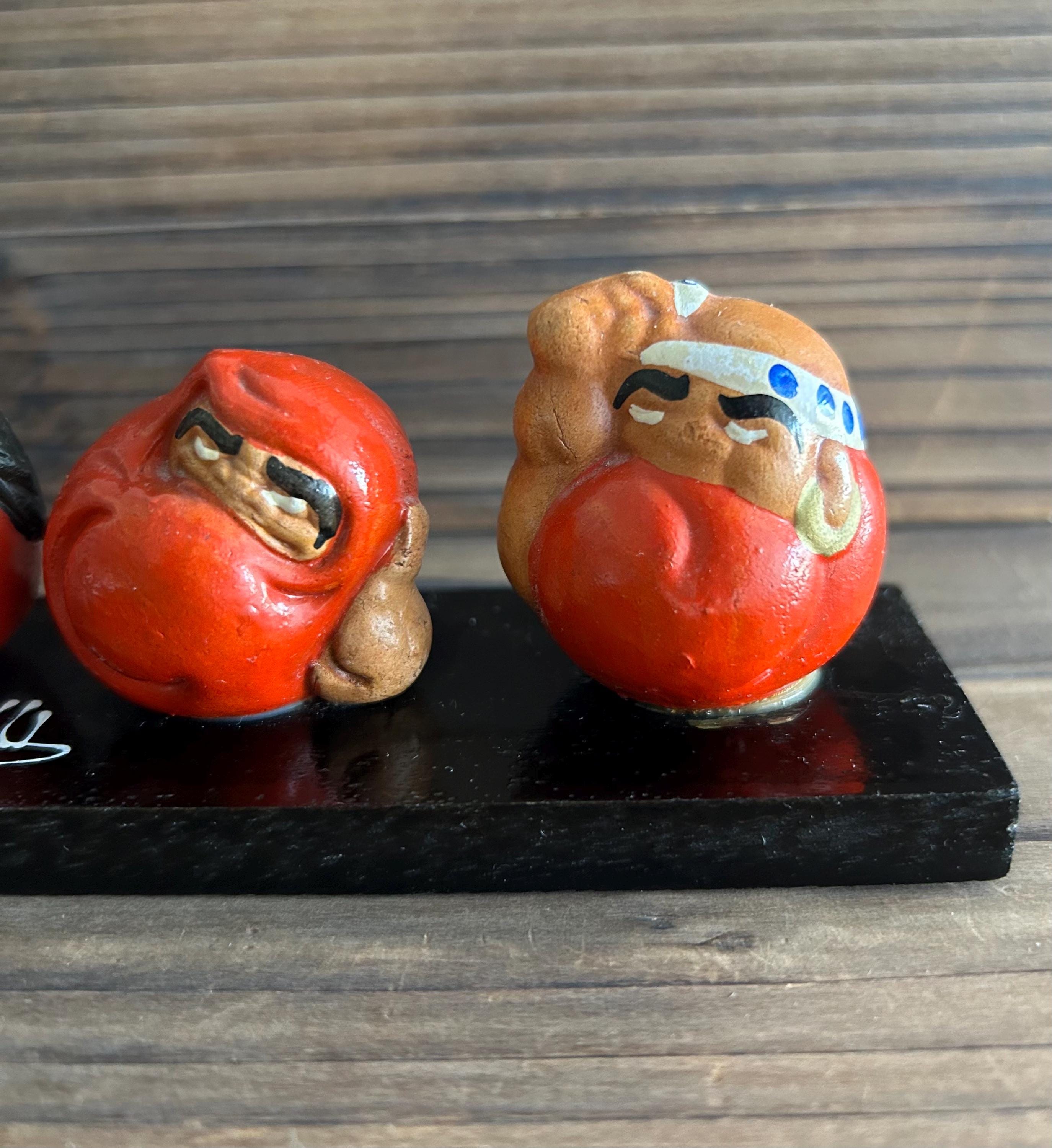 Japanese Wooden Daruma Dolls Vintage - Etsy