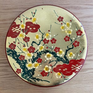 Bandeja de servicio japonesa vintage cubierta de gran tamaño