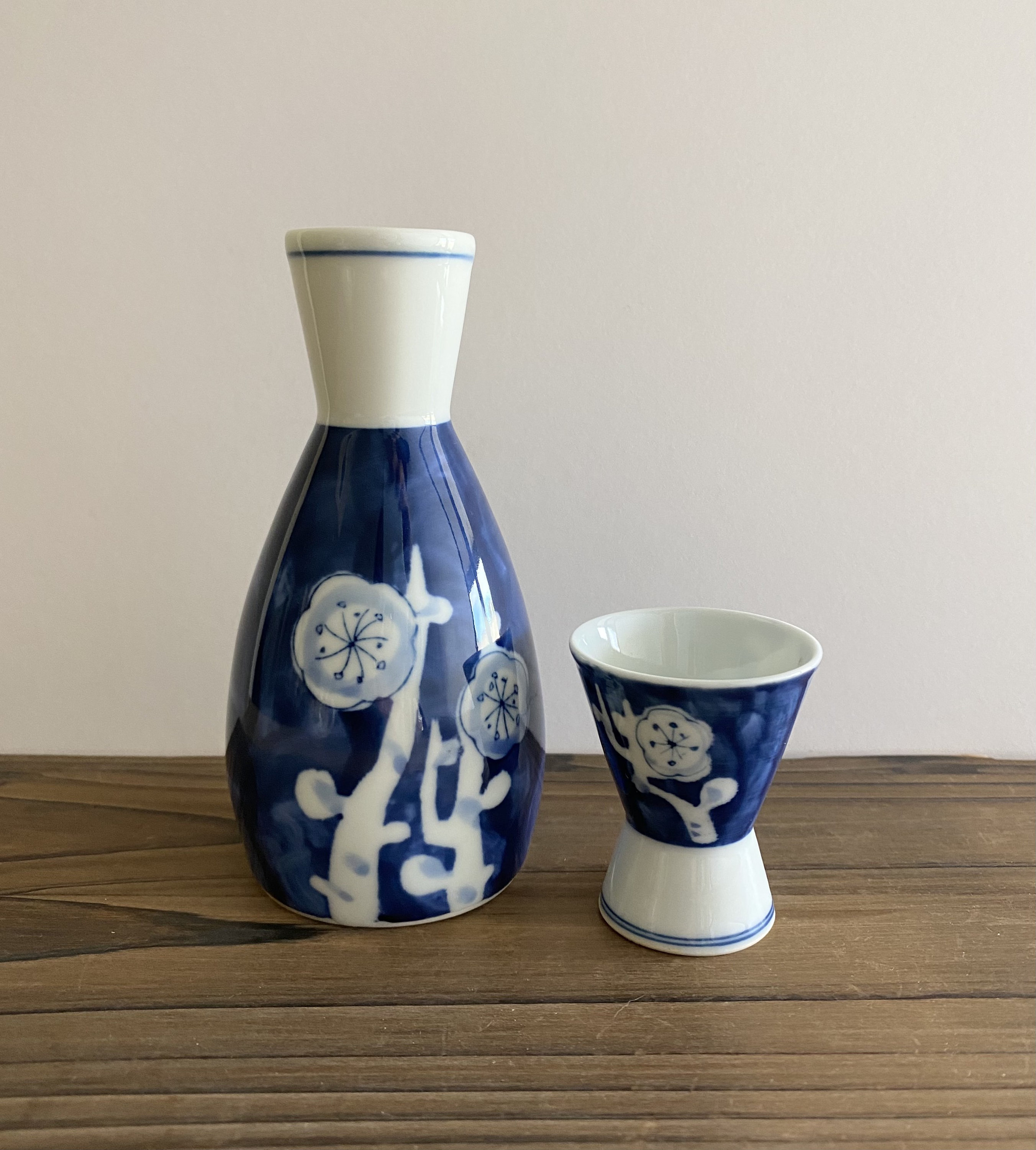 Vintage Japanese Tokkuri Sake Bottle and Cup Etsy