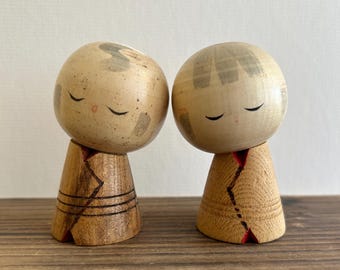 vintage couple set kokeshi dolls from Japan