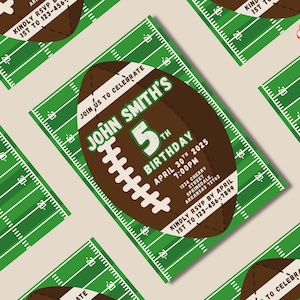Football Birthday Invitation Template - Digital Download