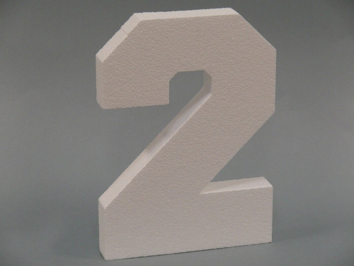 Large Number Two 2 Cutout Styrofoam EPS Raw Foam Number Etsy