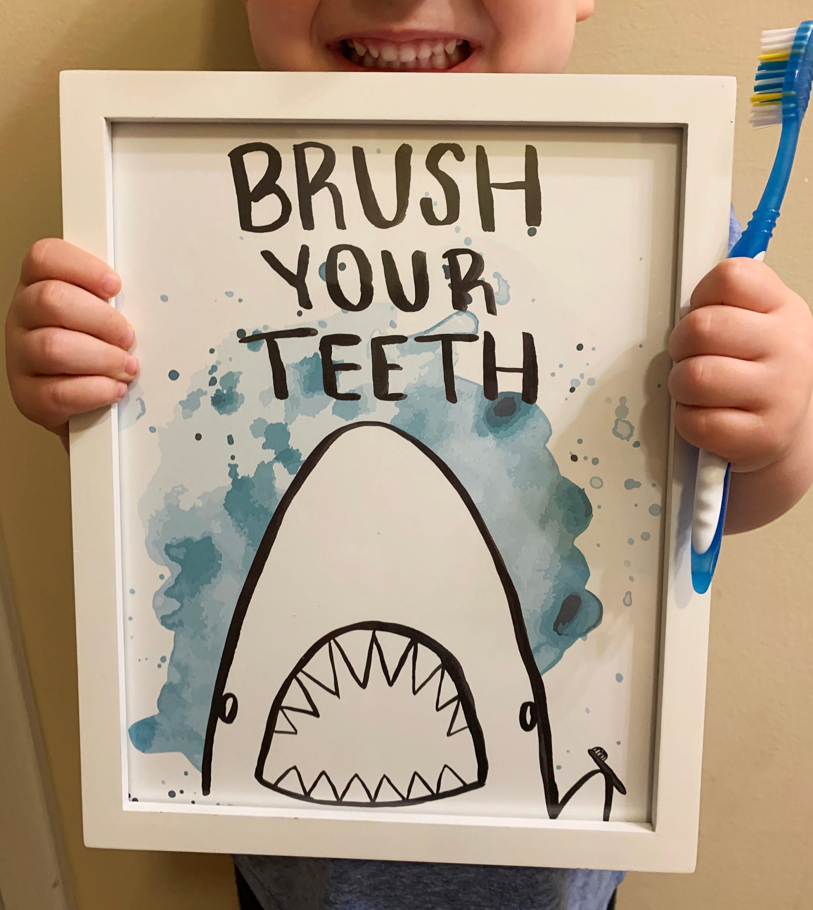 Brush Your Teeth Shark Download Color Ink Series Etsy