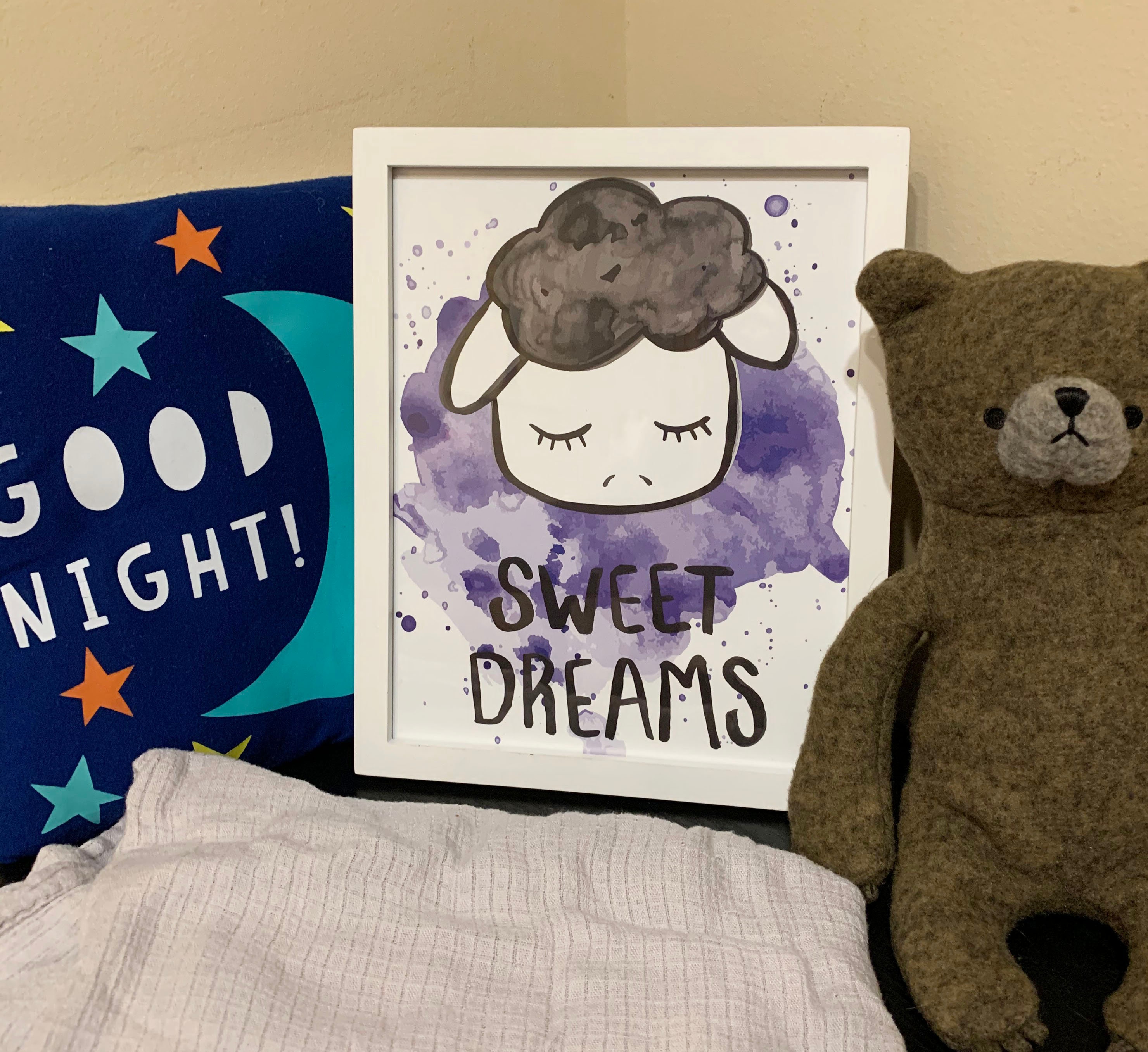 Sweet Dreams Sheep Art Download - Color Ink Series - Etsy, image size:2960x2714