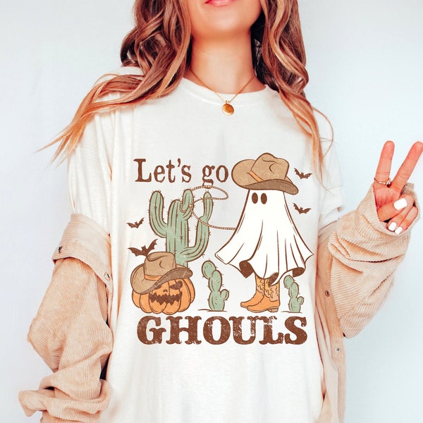 Lets Go Ghouls Shirt Western Ghost Shirt Retro Halloween Boo Haw Shirt Boo Yall Shirt Comfort Colors Shirt Retro Fall Shirt