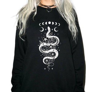 Witchy Stuff Witchy Sweatshirt Witchy Clothing Witchy Clothes Edgy Clothing Moon Sweatshirt Goth Sweatshirts Spiritual Shirts