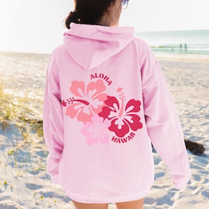 Aloha Hoodie Hawaii Hoodie Hibiscus Hoodie Hawaiian Hoodie Coconut Girl Clothes Preppy Hoodie Hoodie From Hawaii Trendy Hoodie