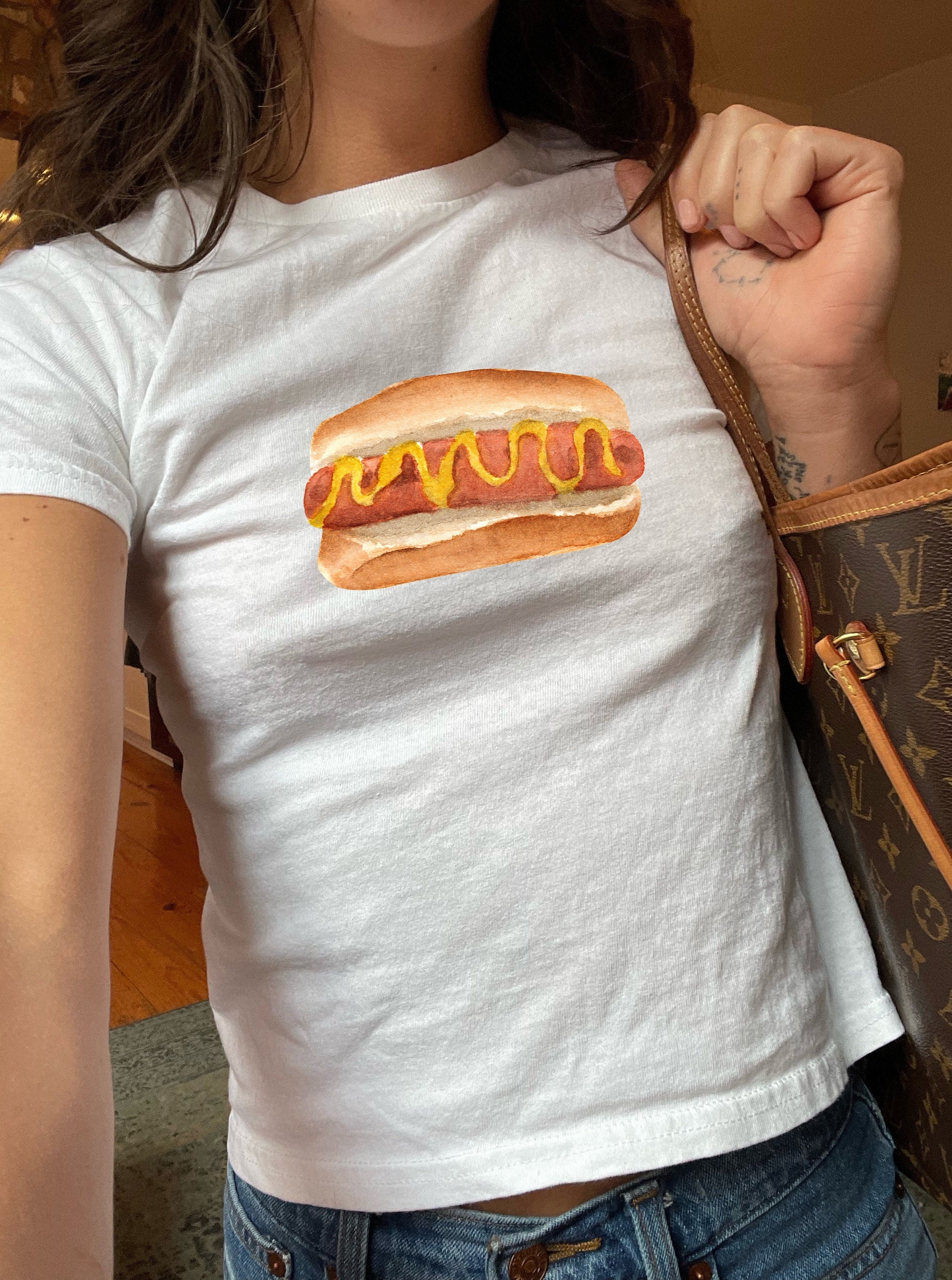 T-shirts pour bébé gourmands T-shirts pour bébé hot-dog T-shirts pour bébé de l'an 2000 Aliments de l'an 2000 T-shirts pour bébé tendance Y2K, esthétiques, an 2000 T-shirts pour bébé de l'an 2000 T-shirts pour hot-dogs