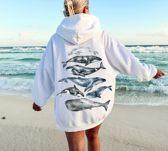 Sudadera con capucha de ballena Estilo inspirado en el oceano Camisa de animales oceanicos Salvar el