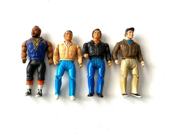 Vintage Retro 80s THE A-TEAM full set toy action figure Murdoch Hannibal face