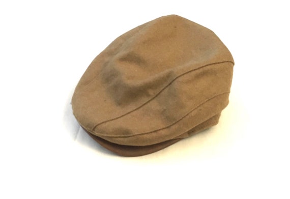 Mens Vintage Retro Beige Wool Mix and Leather LONDON FOG