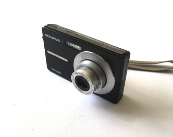 Vintage retro black OLYMPUS FE-20 8.0MP digital camera