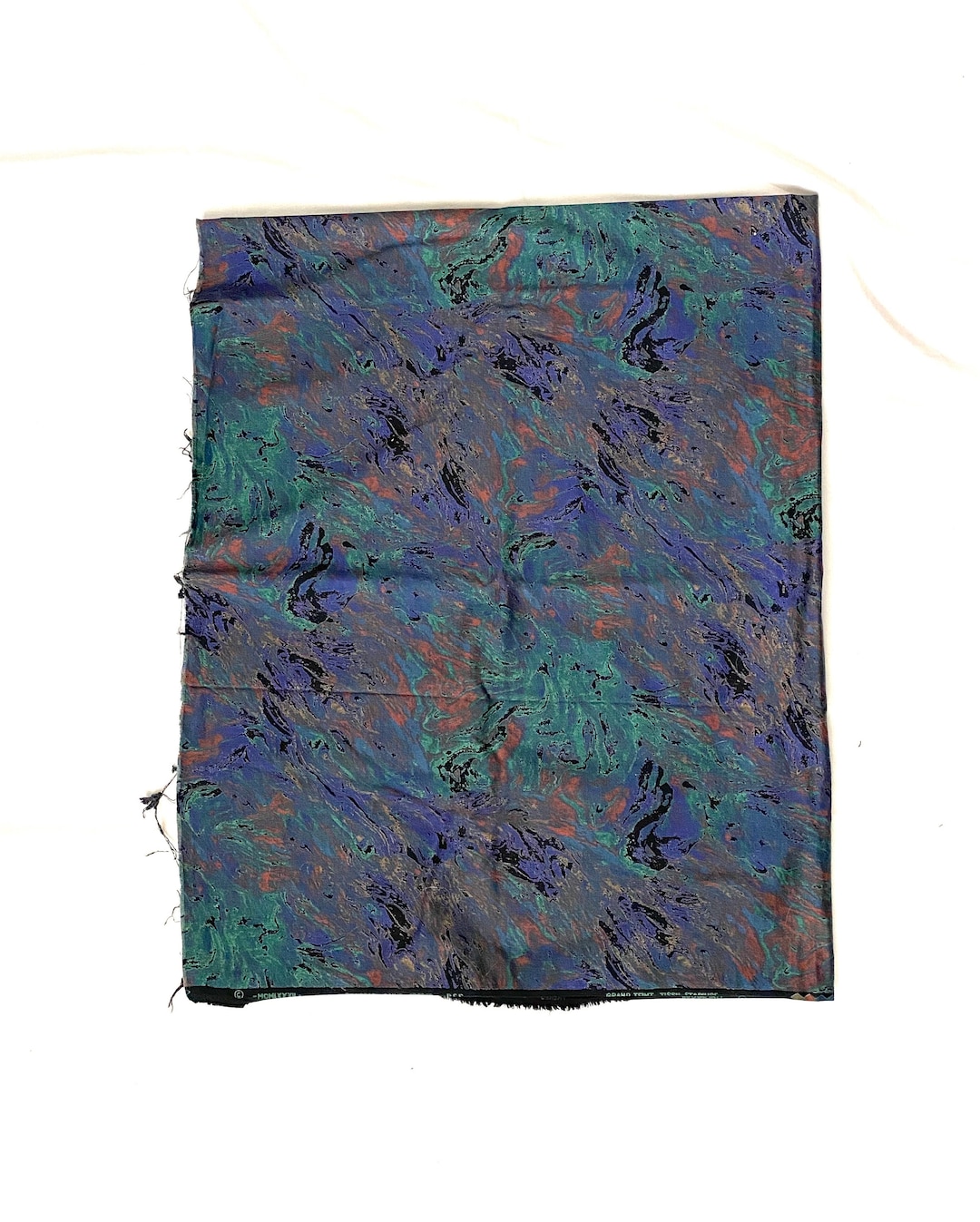Vintage Retro Blue French ROMANEX DE BOUSSAC Fabric Material 1.4m