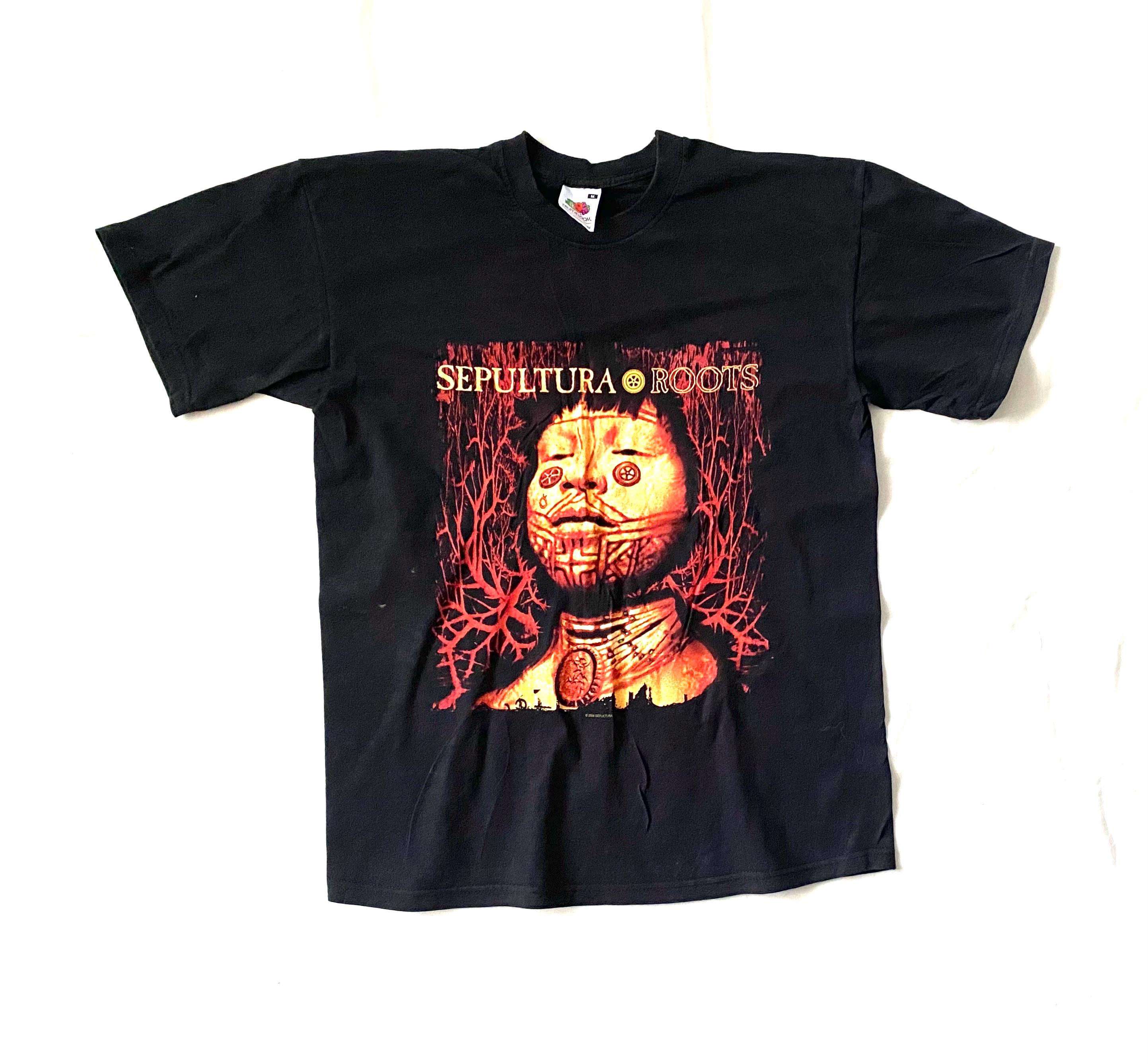 Mens Vintage 2004 Black SEPULTURA Roots Short Sleeved T-shirt Top