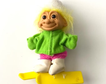 Vintage retro RUSS TROLL Ski Spielzeugfigur (2)