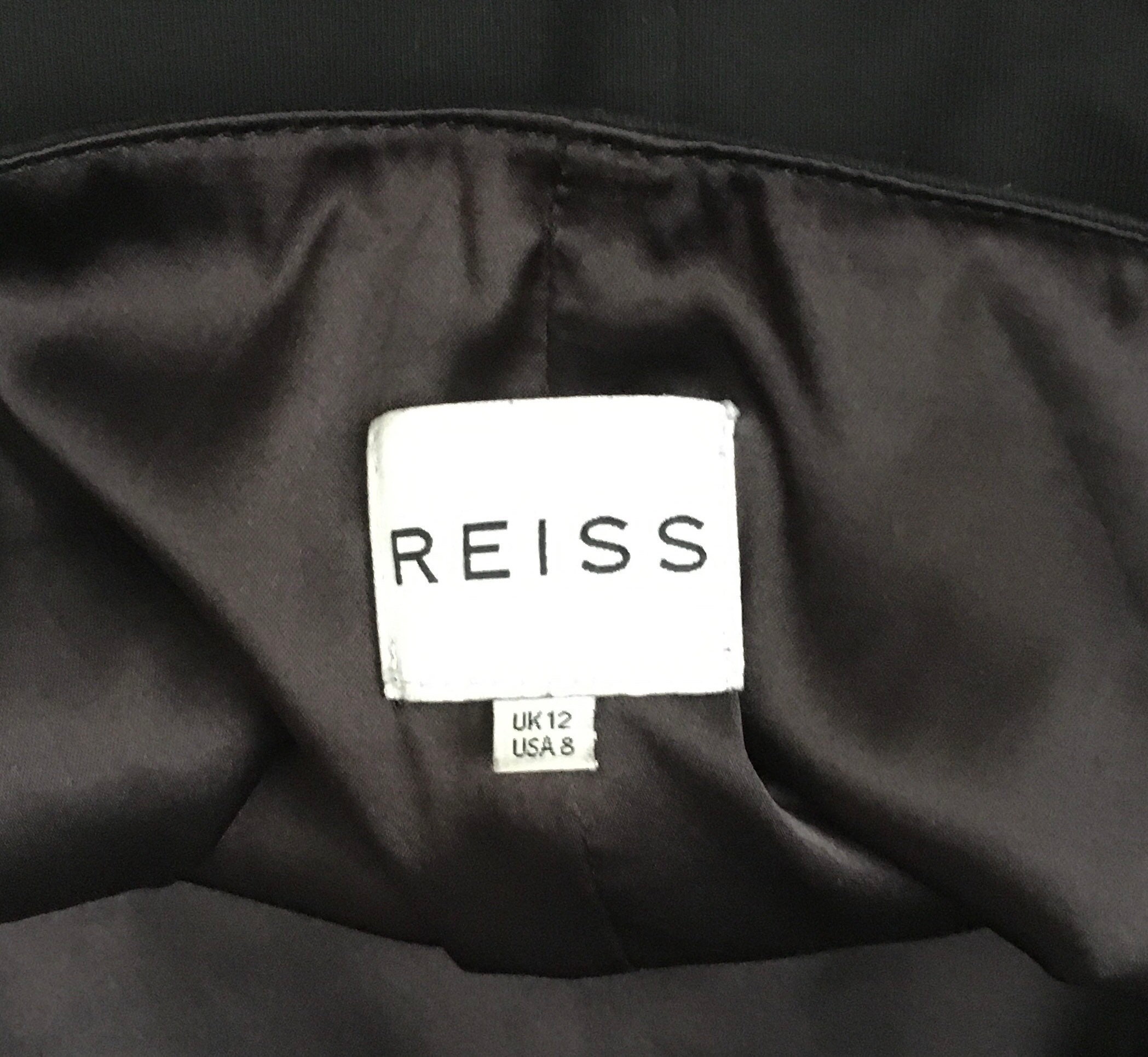 Womens Black REISS Leather Front Skirt Size UK 12 - Etsy UK