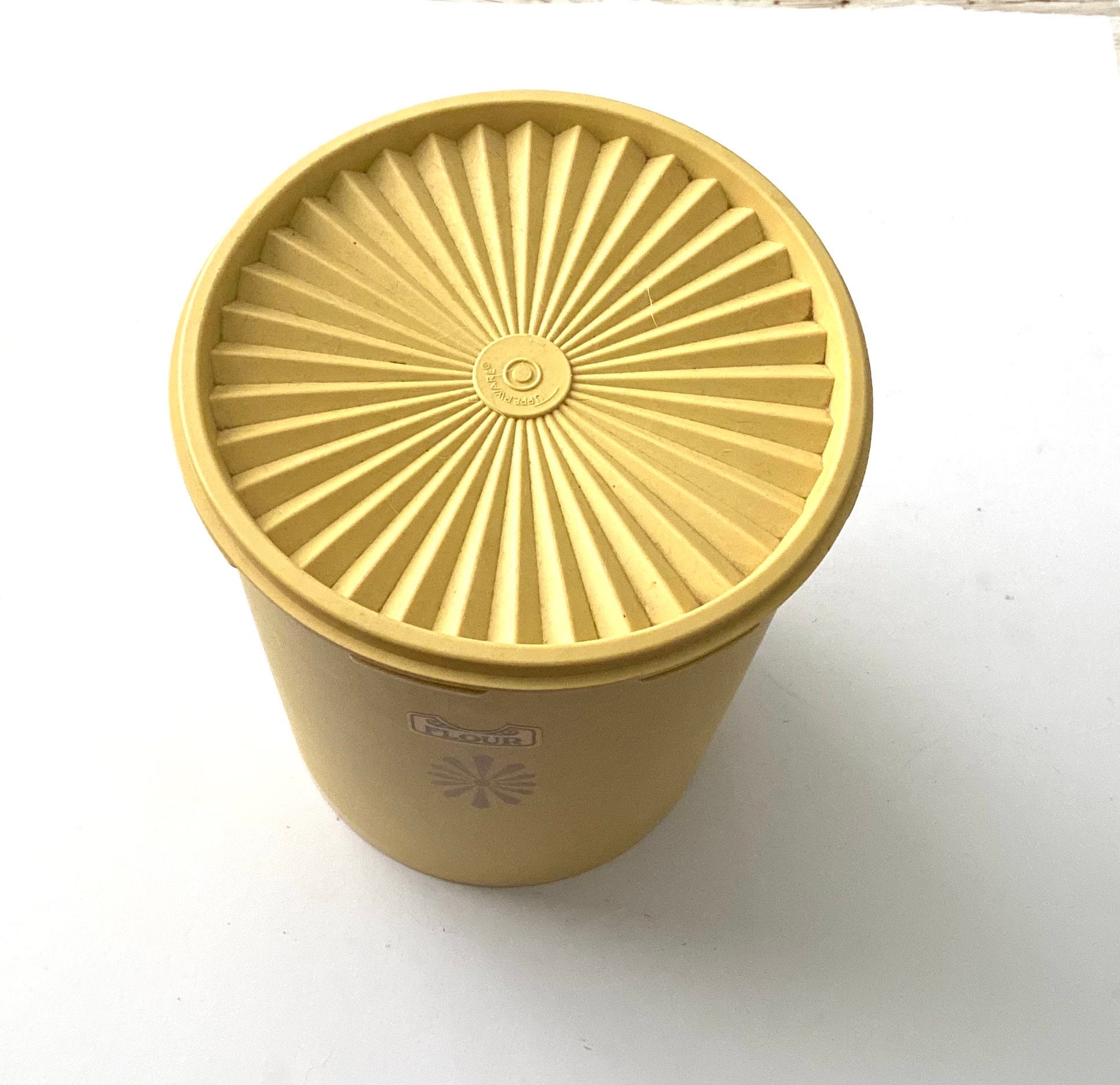 Vintage Retro Large Yellow TUPPERWARE Flour Storage Container With Lid ...