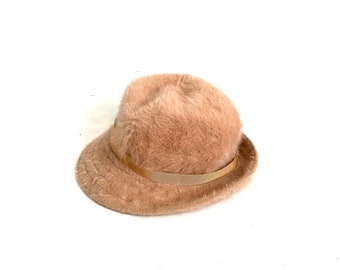 beige vintage KANGOL Trilby style Beanie Hut Größe M Medium